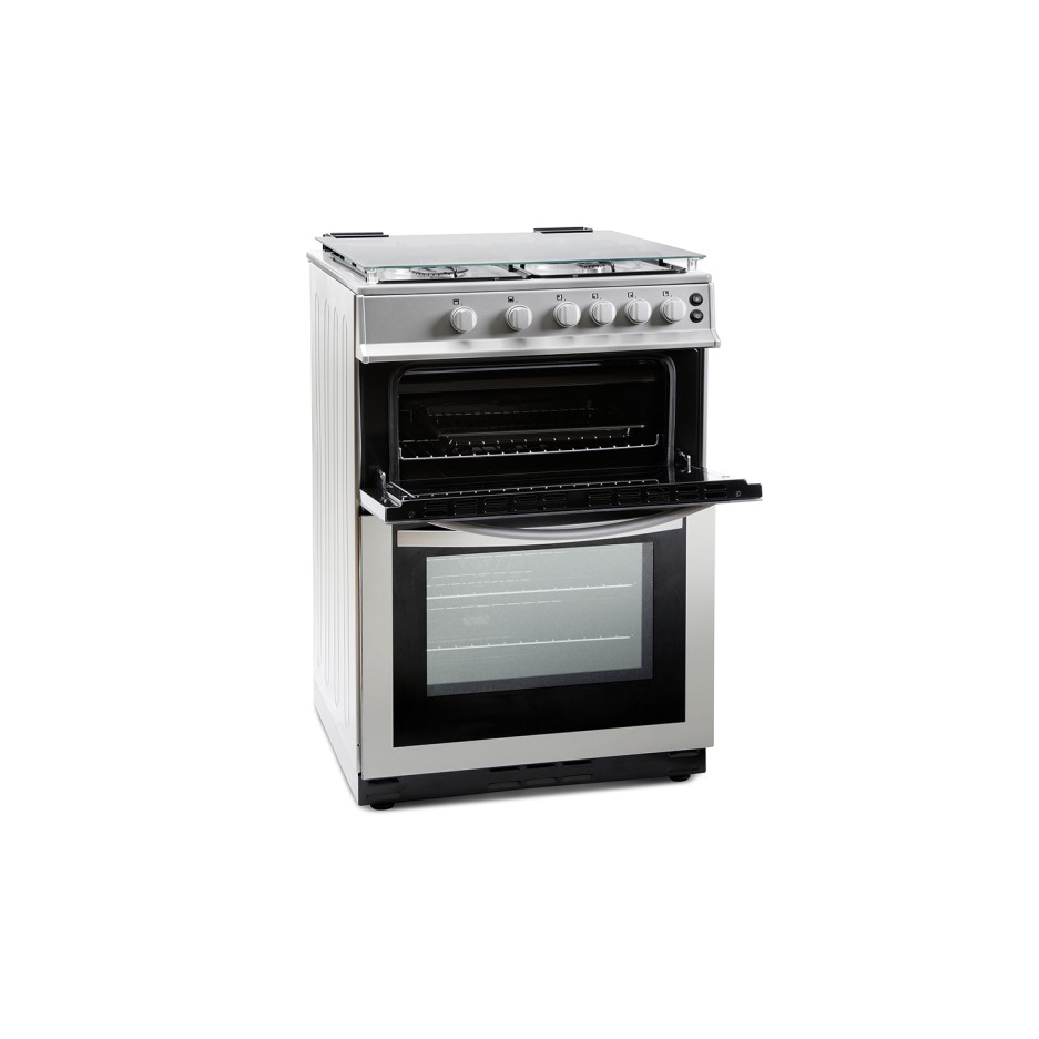 60cm double oven gas cooker with lid