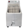Mercury MEF-L8-SAT Countertop Electric Fryer, Single Tank, 8 Ltr, Drain Tap & Timer, Plug in