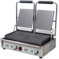 Mercury MEP-L-DATFF Double Contact Grill Flat Top And Bottom Plates. Panini Grill Digital Timer 13 amp