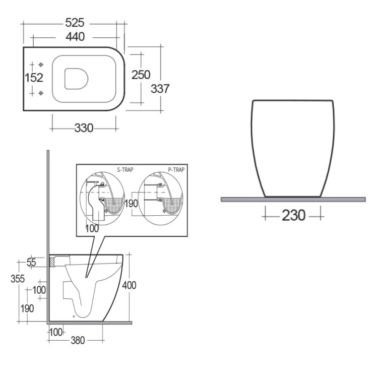 Back to Wall Toilet with Soft Close Seat - RAK Metropolitan