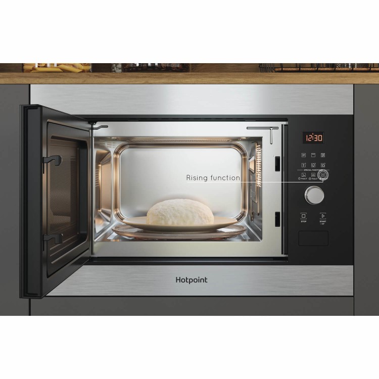 Refurbished Hotpoint MF25GIXH Built In 25L with Grill 900W Microwave Stainless Steel