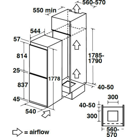 Matrix MFC500IN 50-50 Integrated Fridge Freezer