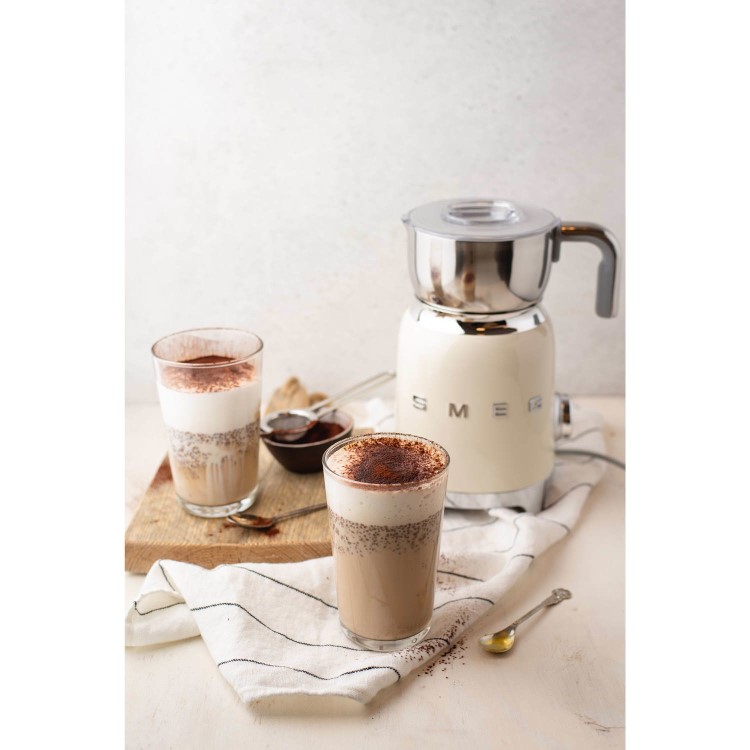Smeg MFF11CRUK Induction Milk Frother – Hot & Cold Foam Large Capacity - Cream
