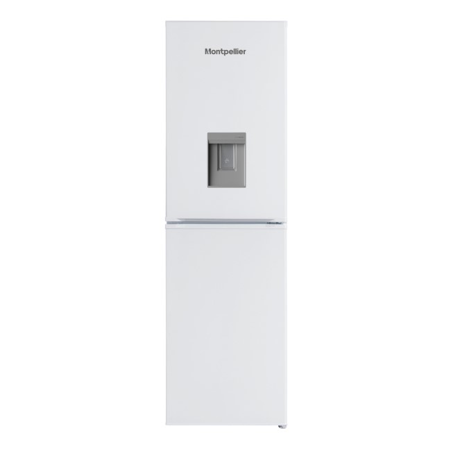 Montpellier MFF183DW  50-50 Freestanding Fridge Freezer With Water Dispenser - White