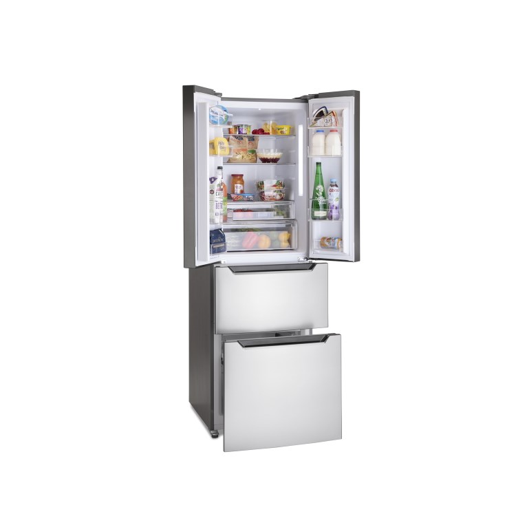GRADE A2 - Montpellier MFF4X A+ 70/30 Four Door Fridge Freezer - Stainless Steel
