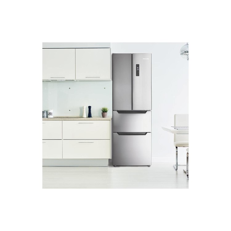 GRADE A2 - Montpellier MFF4X A+ 70/30 Four Door Fridge Freezer - Stainless Steel