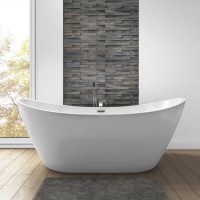 GRADE A2 - Duke Modern Curved Freestanding Bath - 1700 x 800 x 680mm