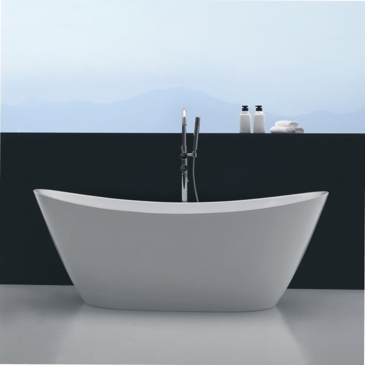 GRADE A2 - Duke Modern Curved Freestanding Bath - 1700 x 800 x 680mm