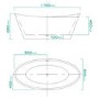 GRADE A2 - Duke Modern Curved Freestanding Bath - 1700 x 800 x 680mm
