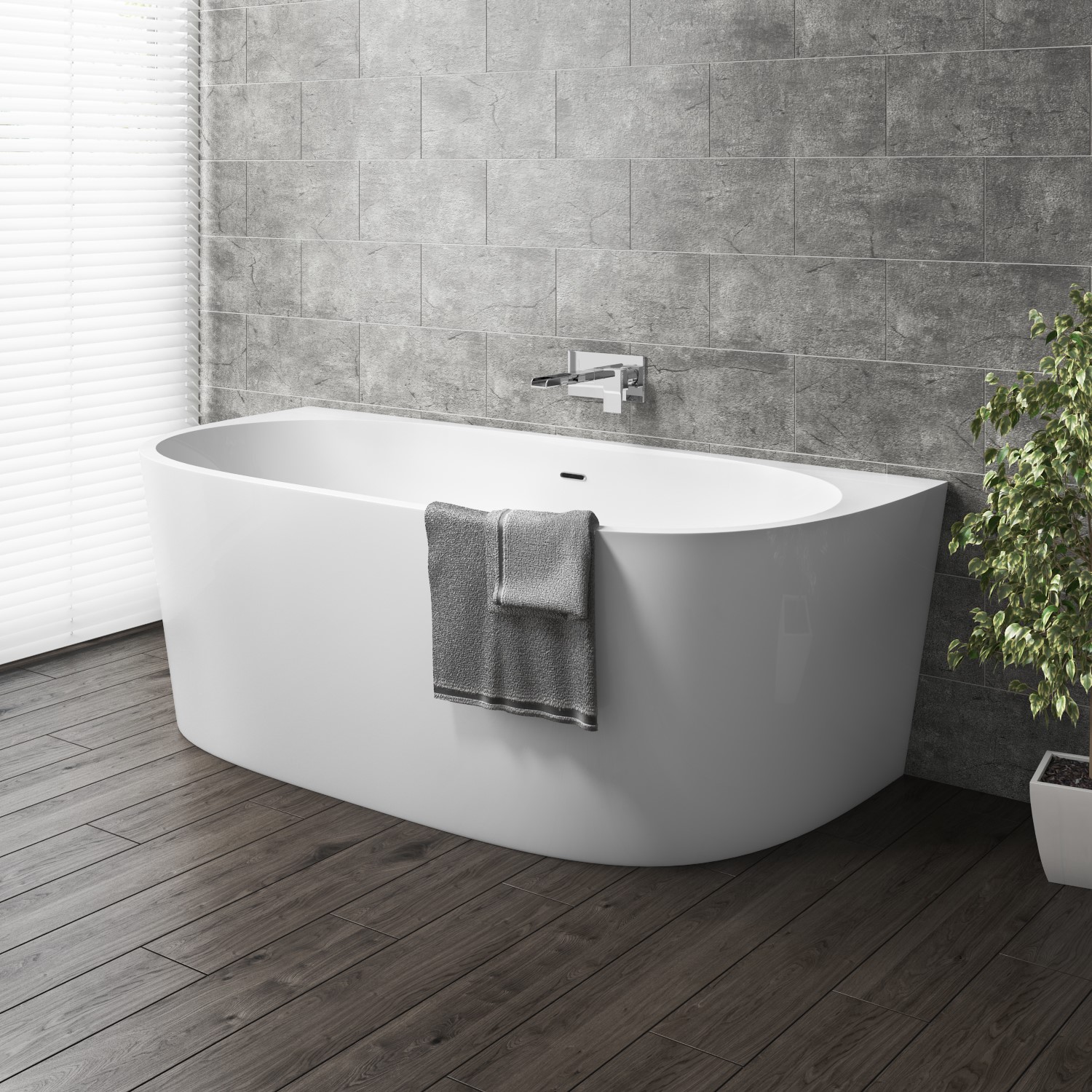 back to wall bath installation