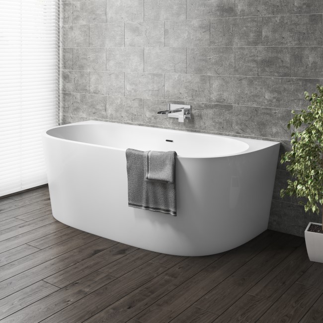 GRADE A2 - Gable Modern Back To Wall Freestanding Bath - 1700 x 800 x 580mm