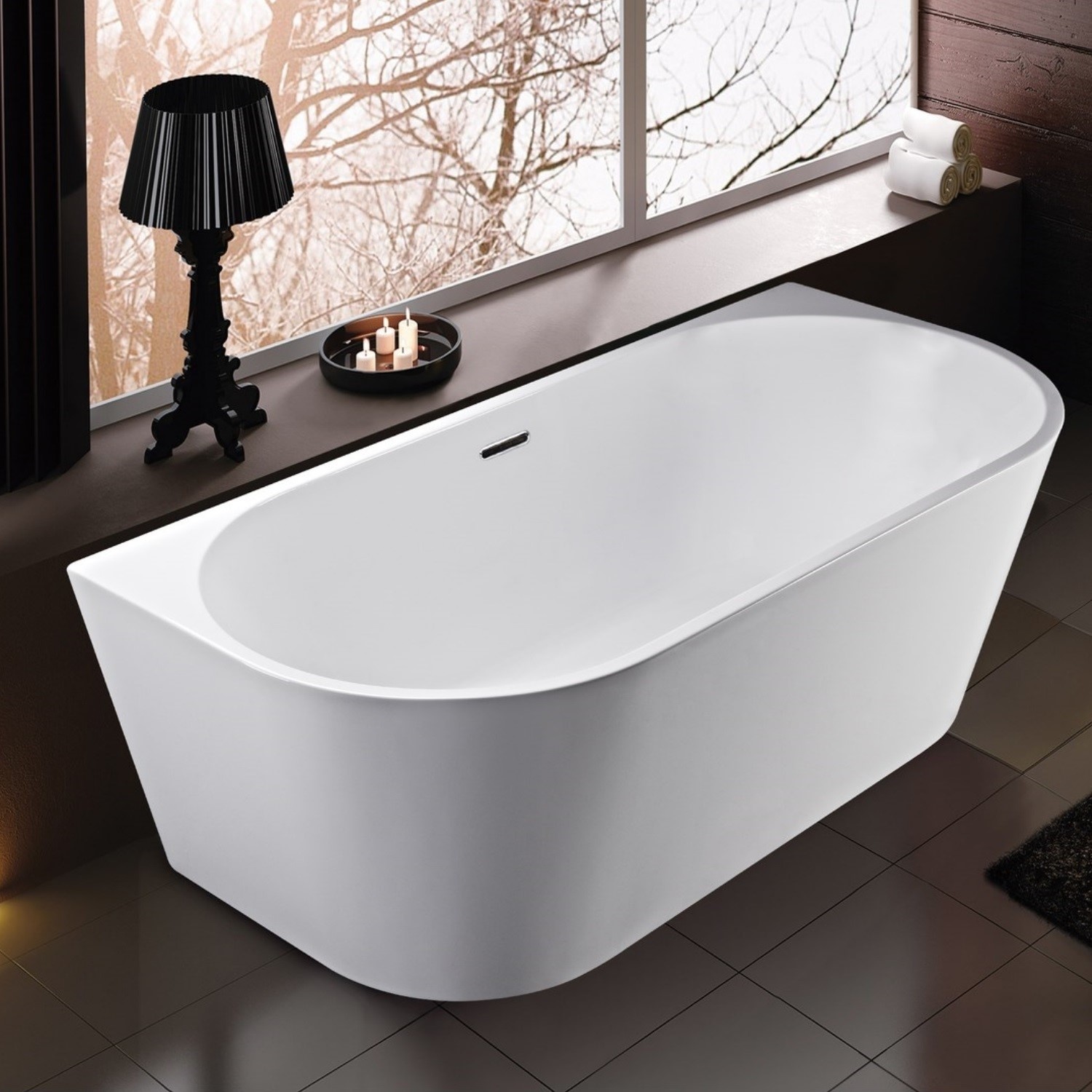 Gable Modern Back To Wall Freestanding Bath - 1700 x 800 x 580mm MFSB12