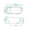 Margot Modern Curved Chalice Freestanding Bath - 1750 x 750 x 680mm
