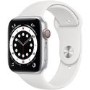 Apple Watch Series 6 GPS + Cellular - 44mm Silver Aluminium Case with White Sport Band - Regular