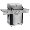 Monster Grill MG4BBQSS - 4 Burner Gas BBQ Grill with 2 Side Burners - Stainless Steel    