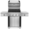 Monster Grill - 4 Burner Gas BBQ Grill with 2 Side Burners - Stainless Steel