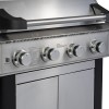 Monster Grill - 4 Burner Gas BBQ Grill with 2 Side Burners - Stainless Steel