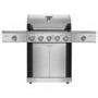 Monster Grill - 5 Burner Gas BBQ Grill with 2 Side Burners - Stainless Steel