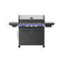 Monster Grill 6 Burner BBQ Gas BBQ Grill with Side Burner - Stainless Steel