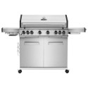 MG6BBQHDF2 Monster Grill 6 Burner BBQ Gas BBQ Grill with Side Burner - Stainless Steel