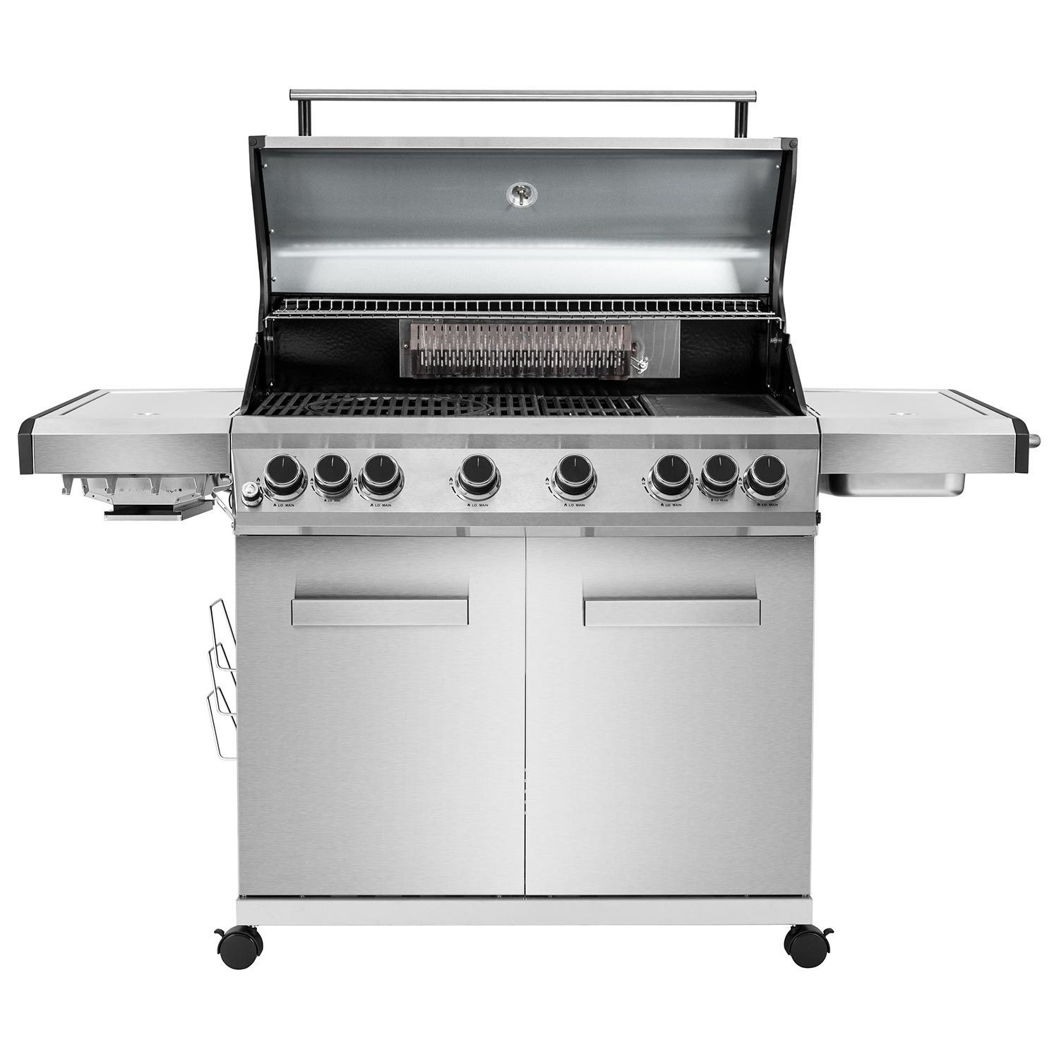 Monster Grill 6 Burner BBQ Gas BBQ Grill with Side Burner Stainless Steel MG6BBQHDF2 Appliances Direct