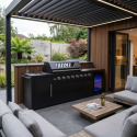 MG6KITBL Monster Grill - Ultimate Outdoor Kitchen in Black - 6 Burner Gas BBQ Grill with Fridge and Sink
