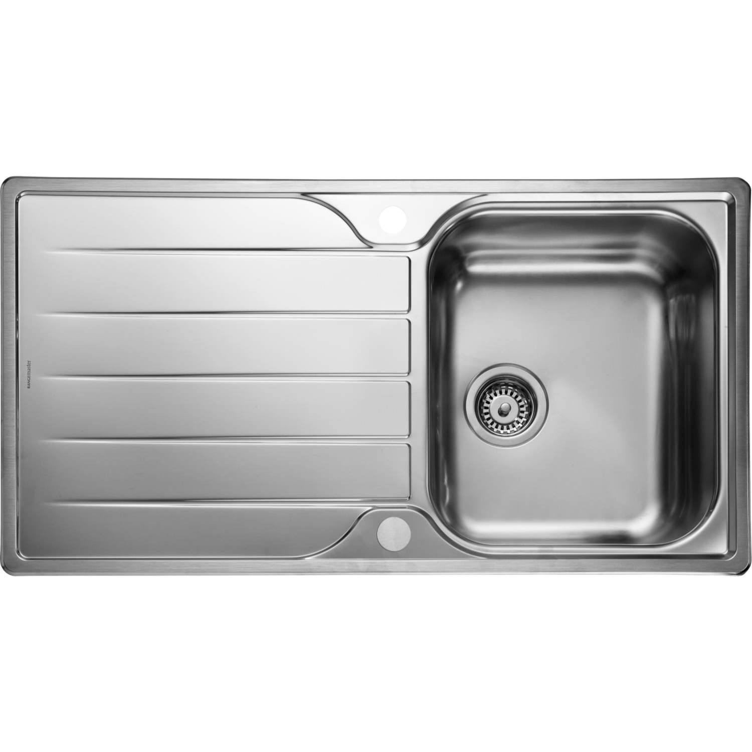 Single Bowl Inset Stainless Steel Kitchen Sink with Reversible Drainer - Rangemaster Michigan 950mm