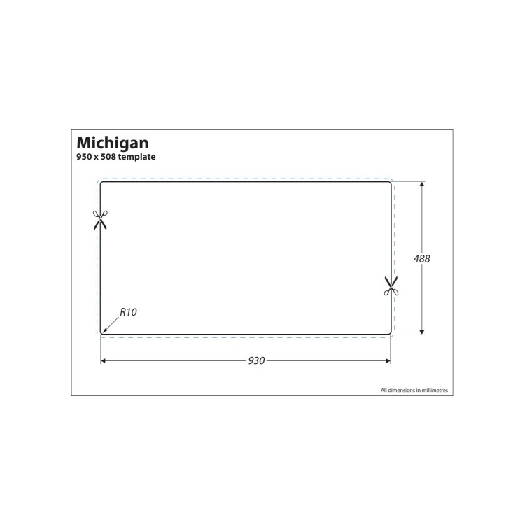 1.5 Bowl Inset Stainless Steel Kitchen Sink with Reversible Drainer - Rangemaster Michigan 950mm