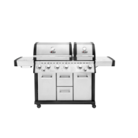 Monster Grill 6 Burner Double Header Gas BBQ - Stainless Steel