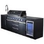 Refurbished Monster Grill - Eclipse Ultimate Outdoor Kitchen - 6 Burner Gas BBQ Grill with Fridge Sink with Sintered Stone Worktops