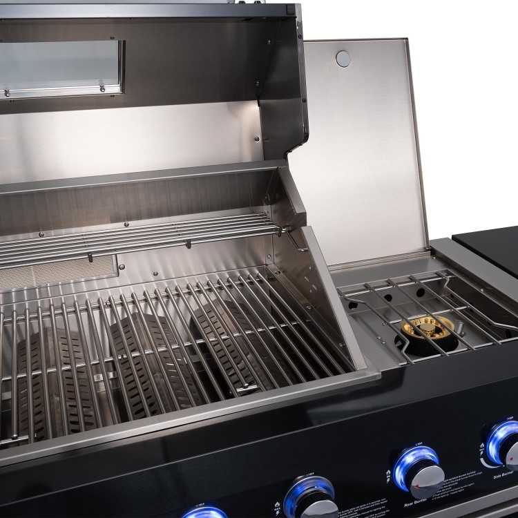 Refurbished Monster Grill - Eclipse Ultimate Outdoor Kitchen - 6 Burner Gas BBQ Grill with Fridge Sink with Sintered Stone Worktops