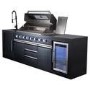 Refurbished Monster Grill - Eclipse Ultimate Outdoor Kitchen - 6 Burner Gas BBQ Grill with Fridge Sink with Sintered Stone Worktops