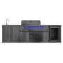 Refurbished Monster Grill - Ultimate Outdoor Kitchen - 6 Burner Gas BBQ Grill with Fridge and Sink
