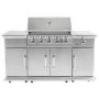 Monster Grill - 6 Burner Outdoor Kitchen BBQ Including Infrared Back Burner Plus Side Burner - Stainless Steel