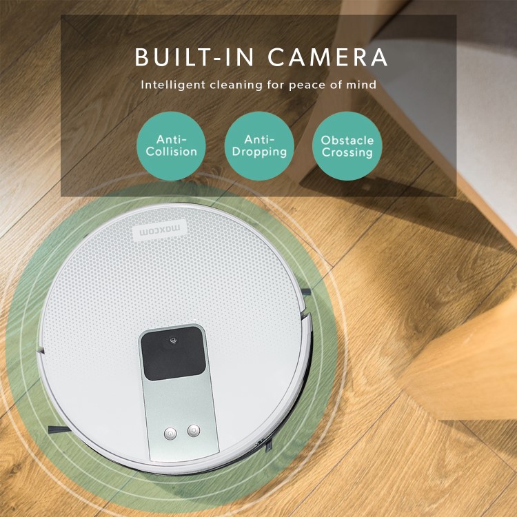 MH12 Maxcom 1800Pa Robot Vacuum Cleaner Camera Navigation with Intelligent Floor Carpet Sweeping and Mopping