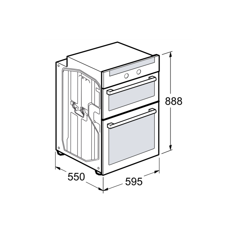 Refurbished Bosch MHA133BR0B 60cm Double Built In Electric Oven Stainless Steel