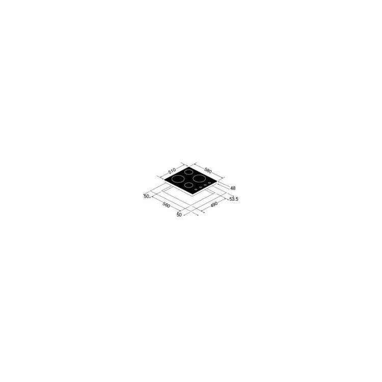 Matrix MHC001FR 60cm 4 Zone Ceramic Hob in Black