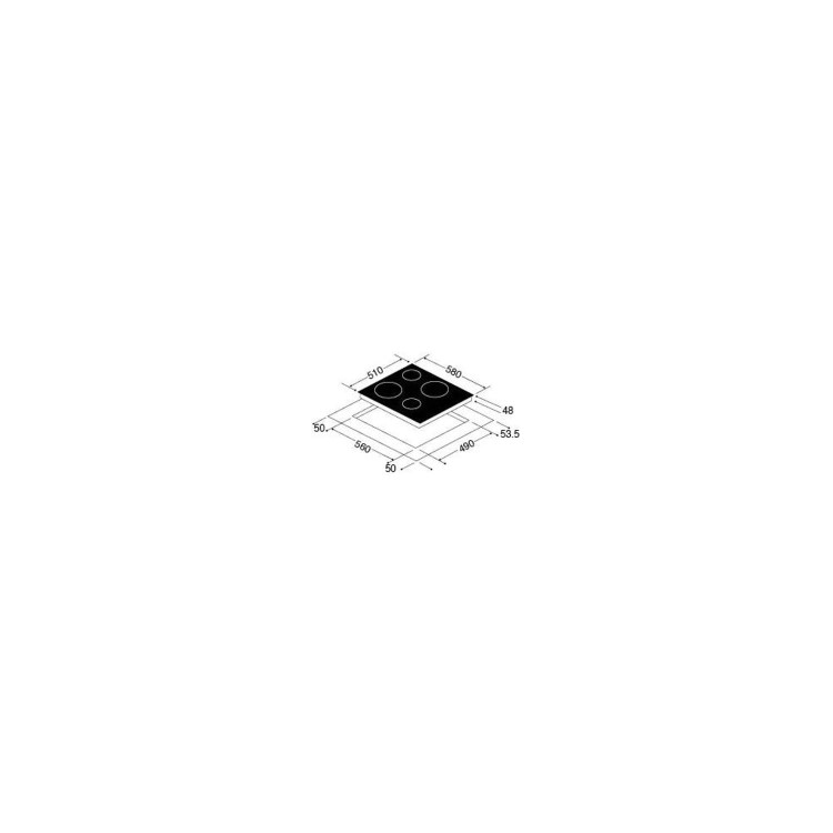 Matrix MHC002FR 60cm 4 Zone Touch Control Ceramic Hob - Black