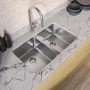 IMPERFECT - Mia 750x440mm Stainless Steel Double Bowl U/M Sink