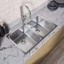 Double Bowl Undermount and Inset Stainless Steal Kitchen Sink - Enza Mia