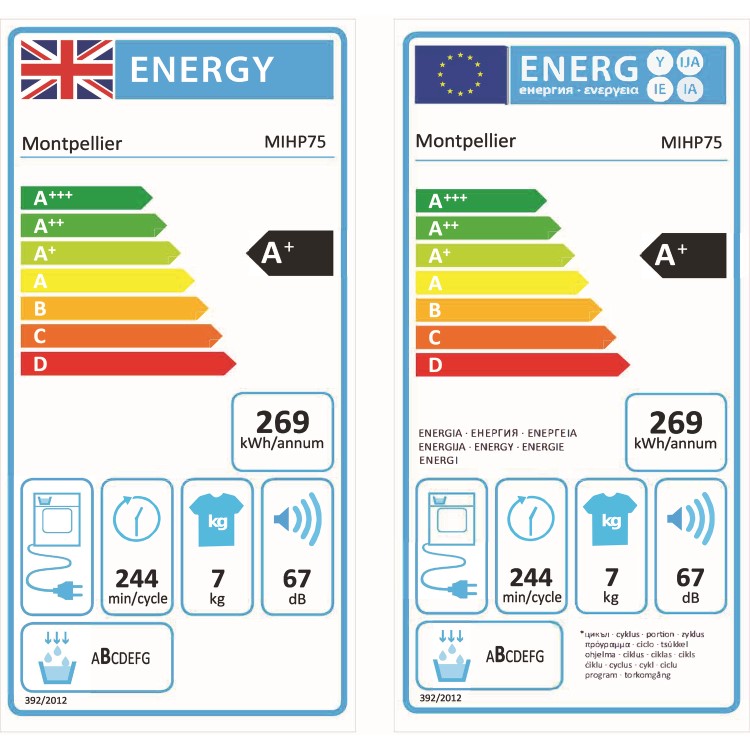 Montpellier 7kg Integrated Heat Pump Tumble Dryer - White