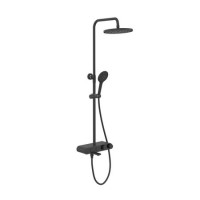 Black Round Thermostatic Mixer Shower Set with Bath Filler Spout - Mika Black Round Thermostatic Mixer Shower Set with Bath Filler Spout - Mika