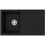 Rocklite Milton Single Bowl Inset Black Composite Kitchen Sink with Reversible Drainer