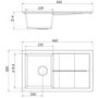 Rocklite Milton Single Bowl Inset Black Composite Kitchen Sink with Reversible Drainer