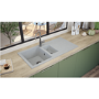 Rocklite Milton 1.5 Bowl Inset Grey Composite Kitchen Sink with Reversible Drainer