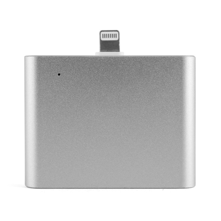 Plug & Go Wire-Free Mini Power Bank With Built In Lightning Connector 1000mAh Silver 