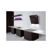 Elica MINI_IO_BLK Mini iO Angled 55cm Chimney Hood in Black Glass