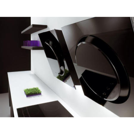 Elica MINI_IO_BLK Mini iO Angled 55cm Chimney Hood in Black Glass