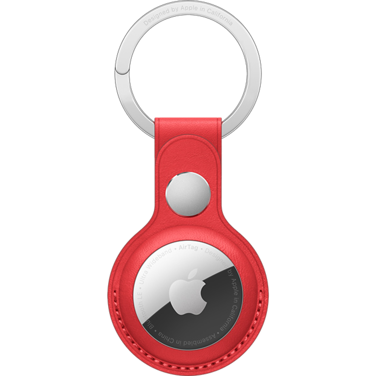 Apple AirTag Leather Key Ring - Red