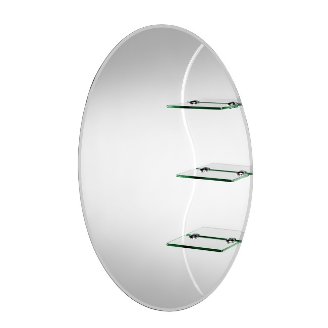 Croydex Coniston Oval Mirror with Shelves